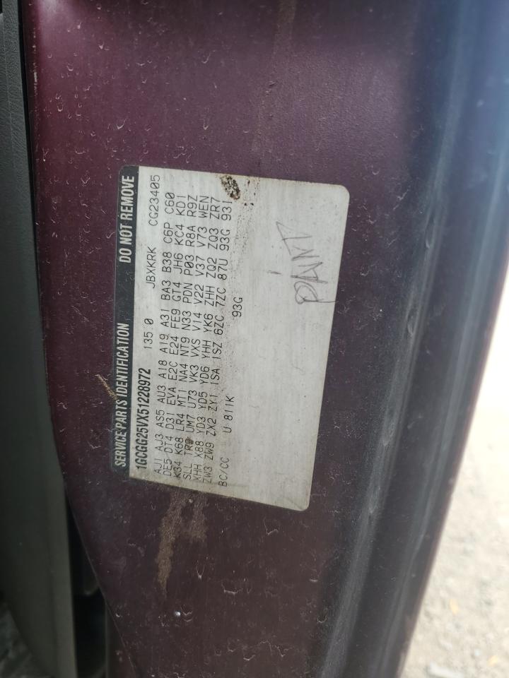 2005 Chevrolet Express G2500 VIN: 1GCGG25VX51228972 Lot: 90612045