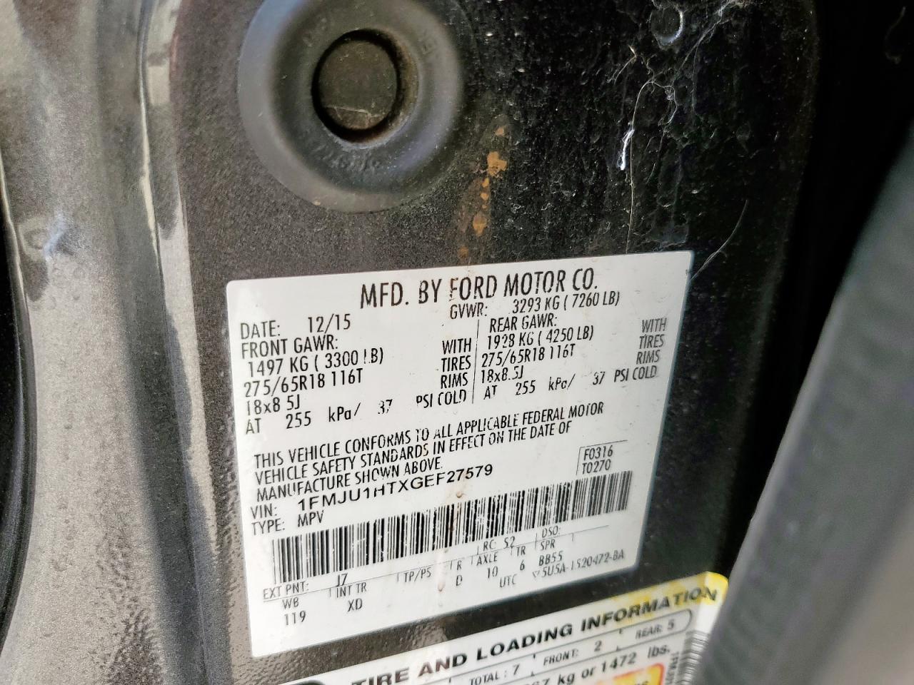 2016 Ford Other VIN: 1FMJU1HTXGEF27579 Lot: 81922515