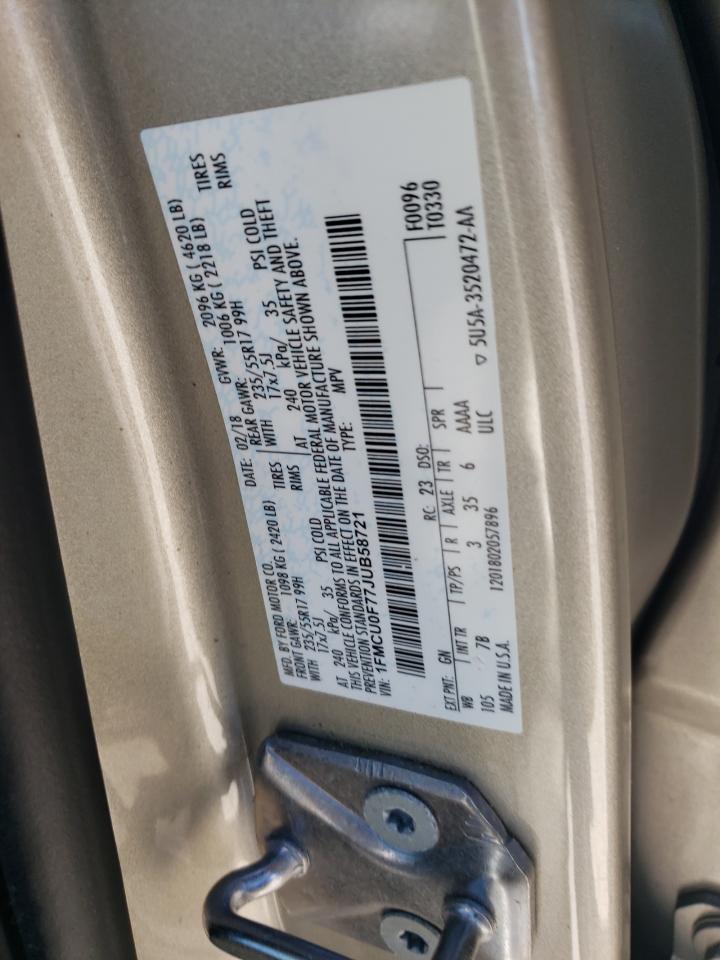 2018 Ford Escape S VIN: 1FMCU0F77JUB58721 Lot: 84577285