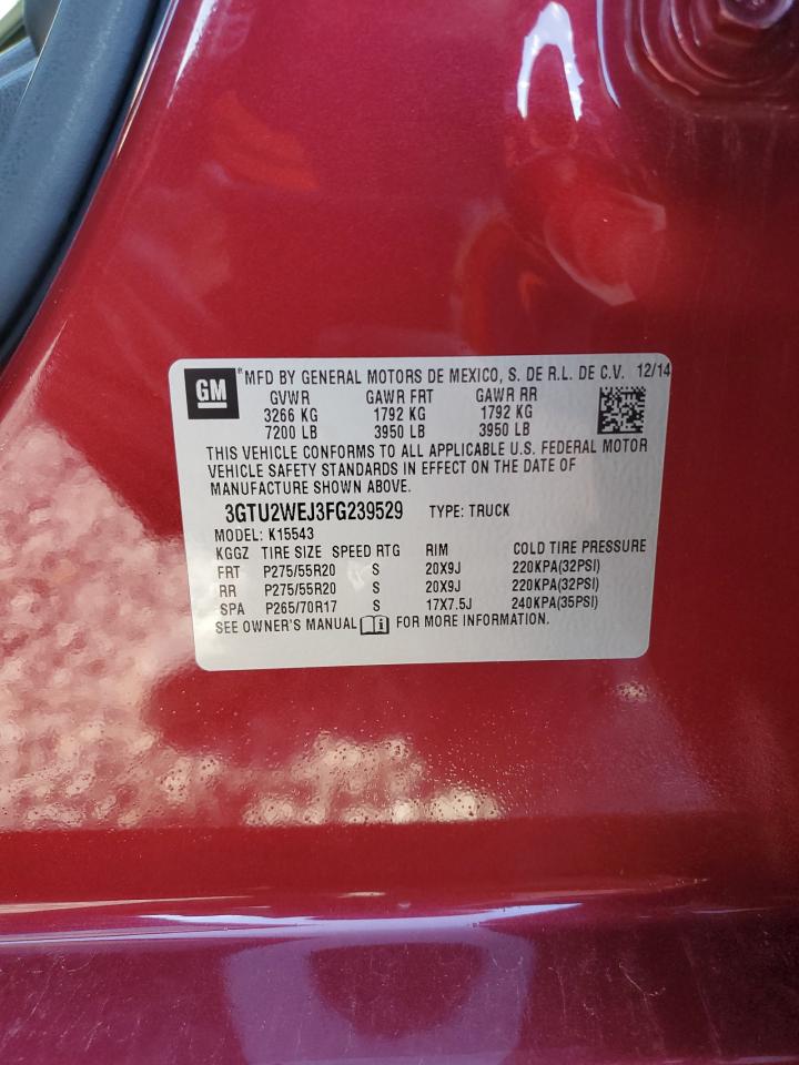 2015 GMC Sierra K1500 Denali VIN: 3GTU2WEJ3FG239529 Lot: 90589255