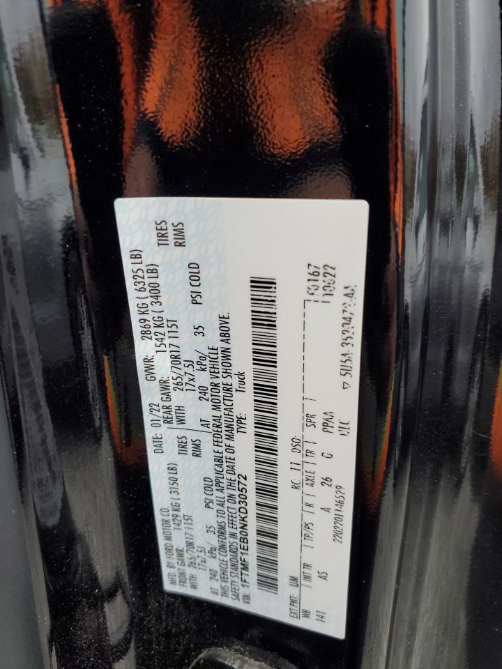 2022 Ford F150 VIN: 1FTMF1EB0NKD30572 Lot: 87387735