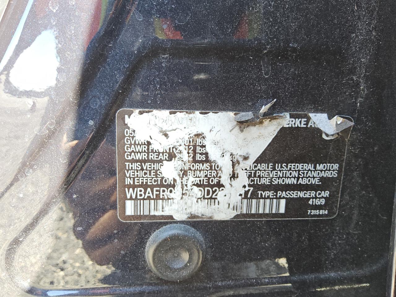 2013 BMW 550 I VIN: WBAFR9C54DD227117 Lot: 89879425