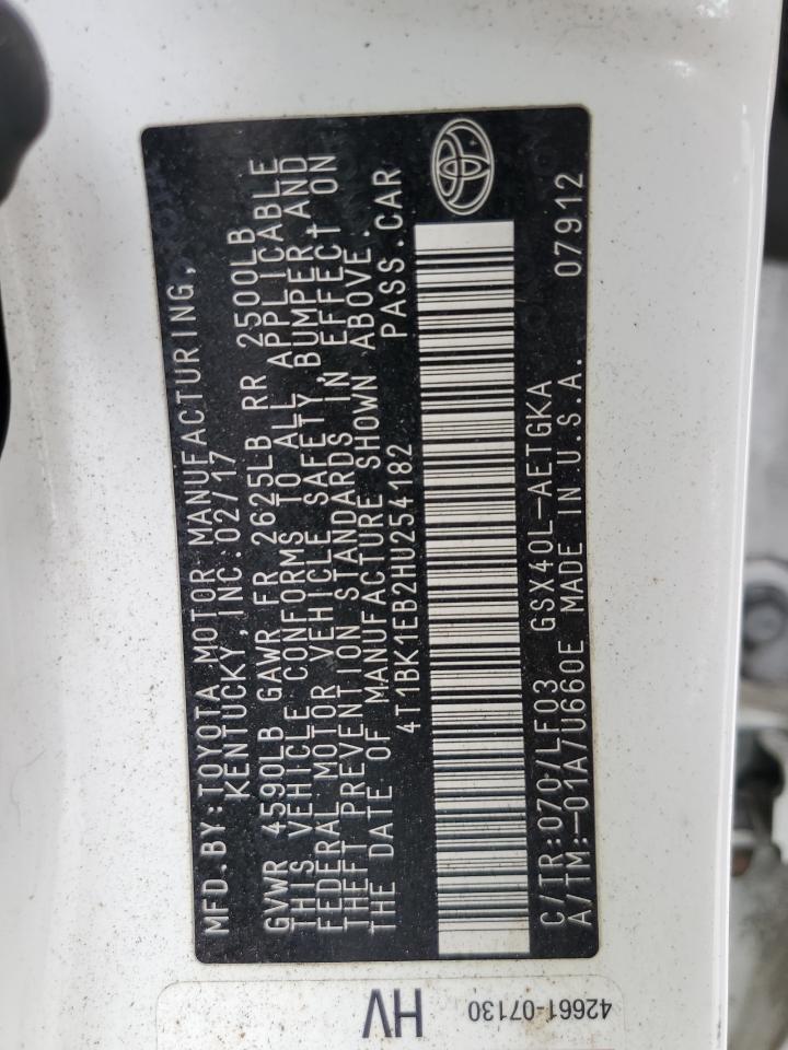 2017 Toyota Avalon Xle VIN: 4T1BK1EB2HU254182 Lot: 90509915