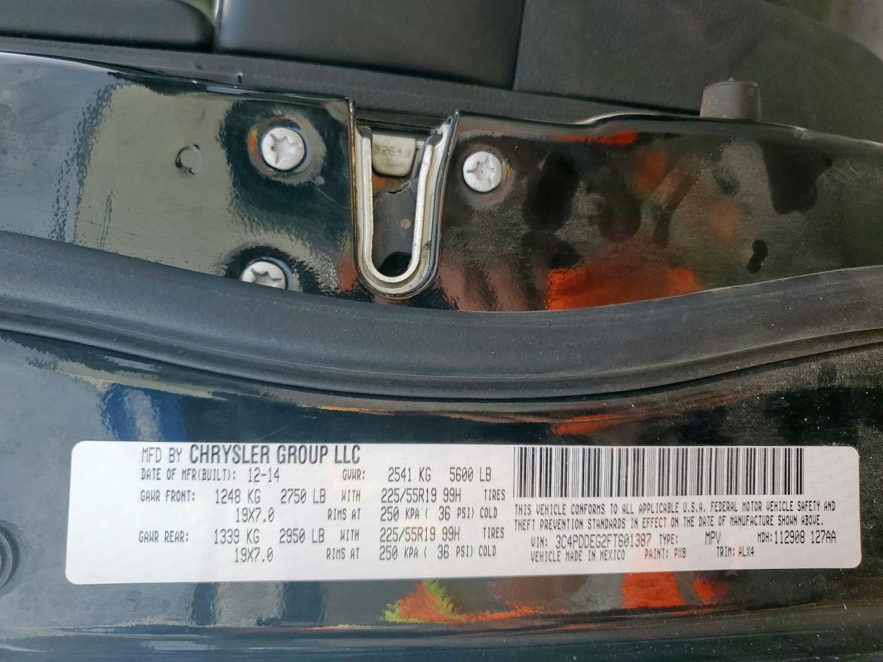 2015 Dodge Journey R/T VIN: 3C4PDDEG2FT601387 Lot: 81412625