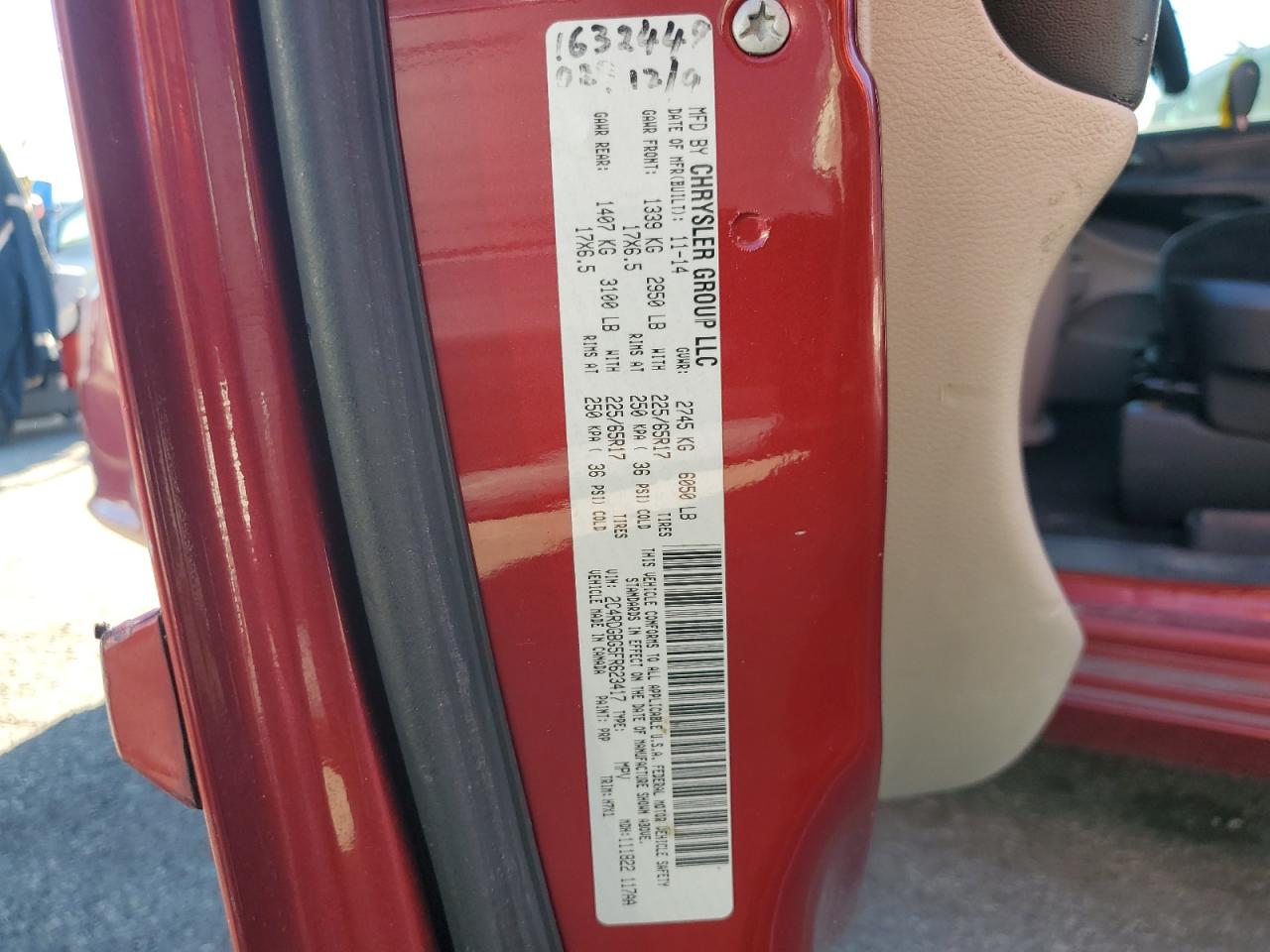 2015 Dodge Grand Caravan Se VIN: 2C4RDGBG5FR623417 Lot: 86729405