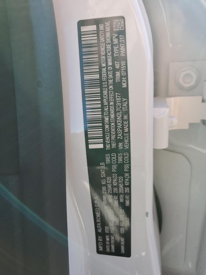 2020 Alfa Romeo Stelvio Ti VIN: ZASPAKBN2L7C91877 Lot: 89542205