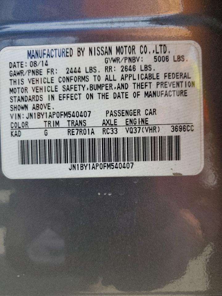 2015 Infiniti Q70 3.7 VIN: JN1BY1AP0FM540407 Lot: 82534335