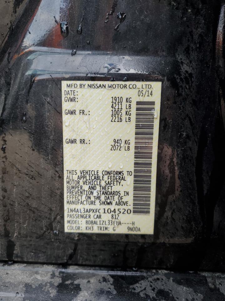 2015 Nissan Altima 2.5 VIN: 1N4AL3APXFC104520 Lot: 86216515