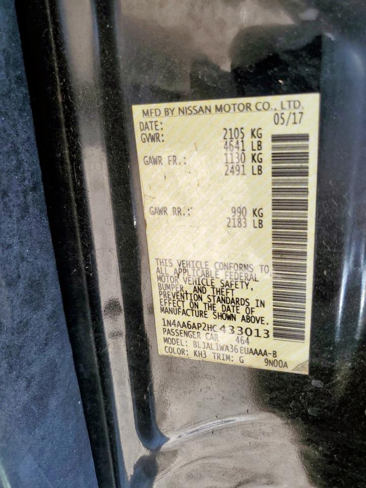 2017 Nissan Maxima 3.5S VIN: 1N4AA6AP2HC433013 Lot: 82359795