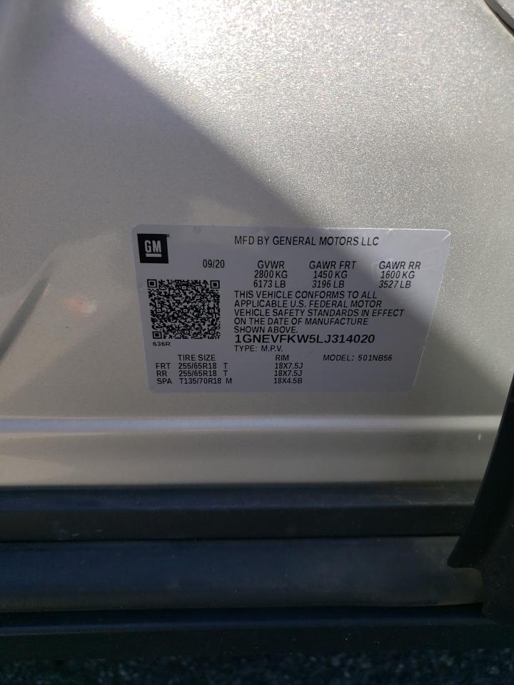 2020 Chevrolet Traverse Ls VIN: 1GNEVFKW5LJ314020 Lot: 84767055