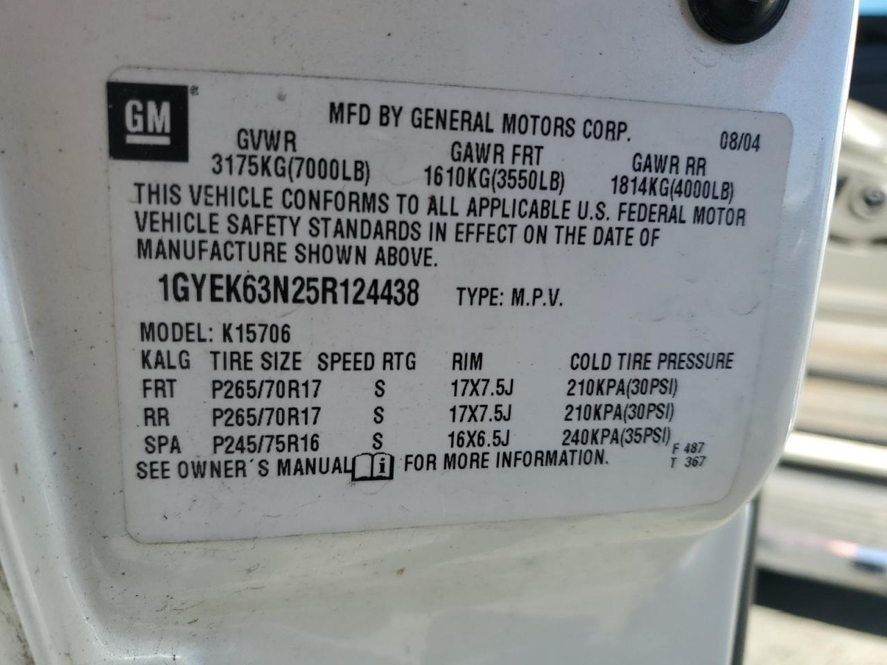 2005 Cadillac Escalade Luxury VIN: 1GYEK63N25R124438 Lot: 84993905