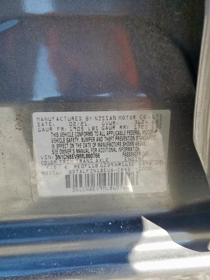 2021 Nissan Versa Sv VIN: 3N1CN8EV9ML860766 Lot: 84480395