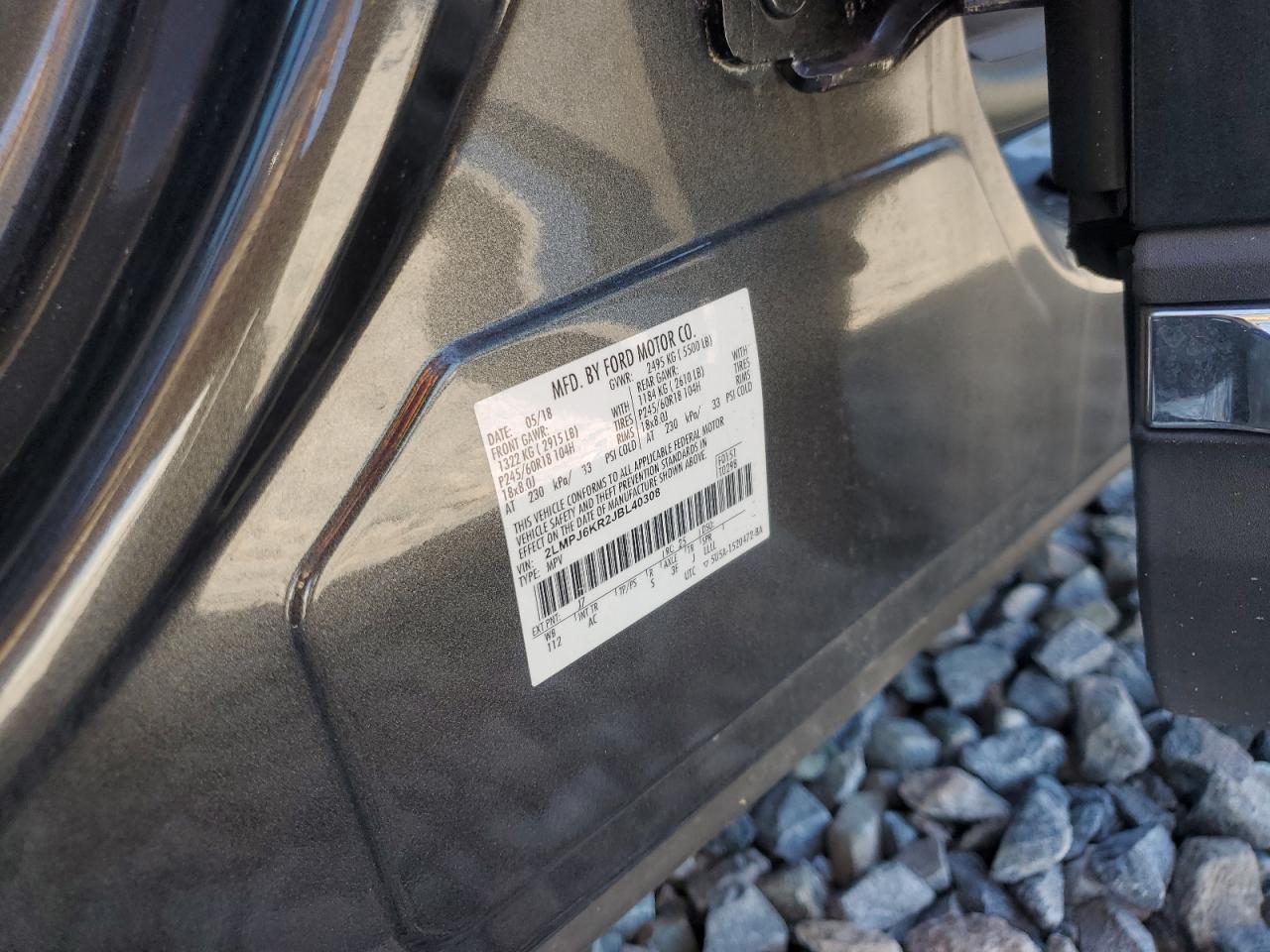 2018 Lincoln Mkx Select VIN: 2LMPJ6KR2JBL40308 Lot: 86475575