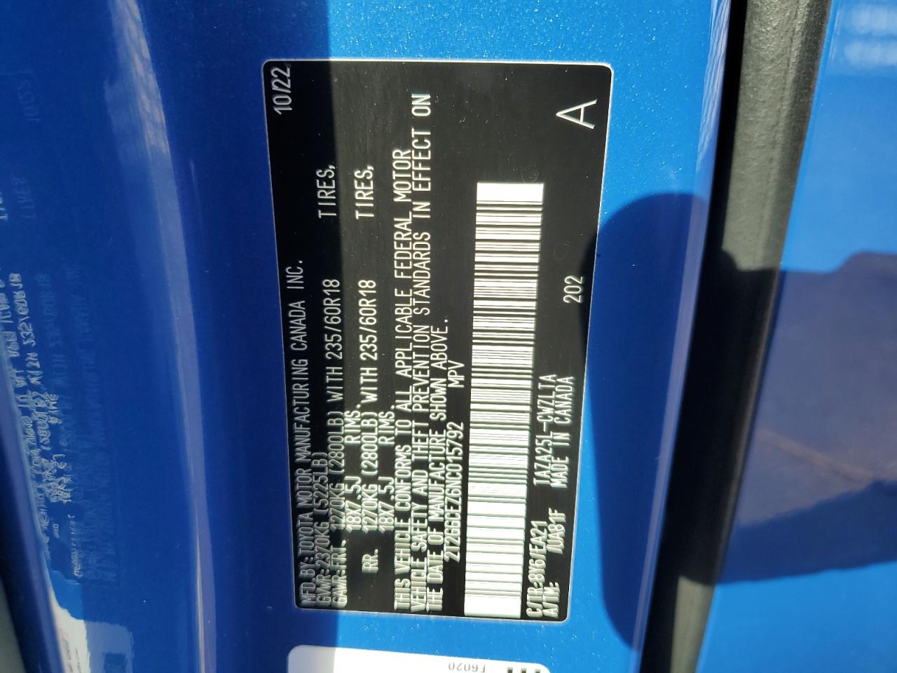 2022 Lexus Nx 350 VIN: 2T2GGCEZ6NC015792 Lot: 85114125