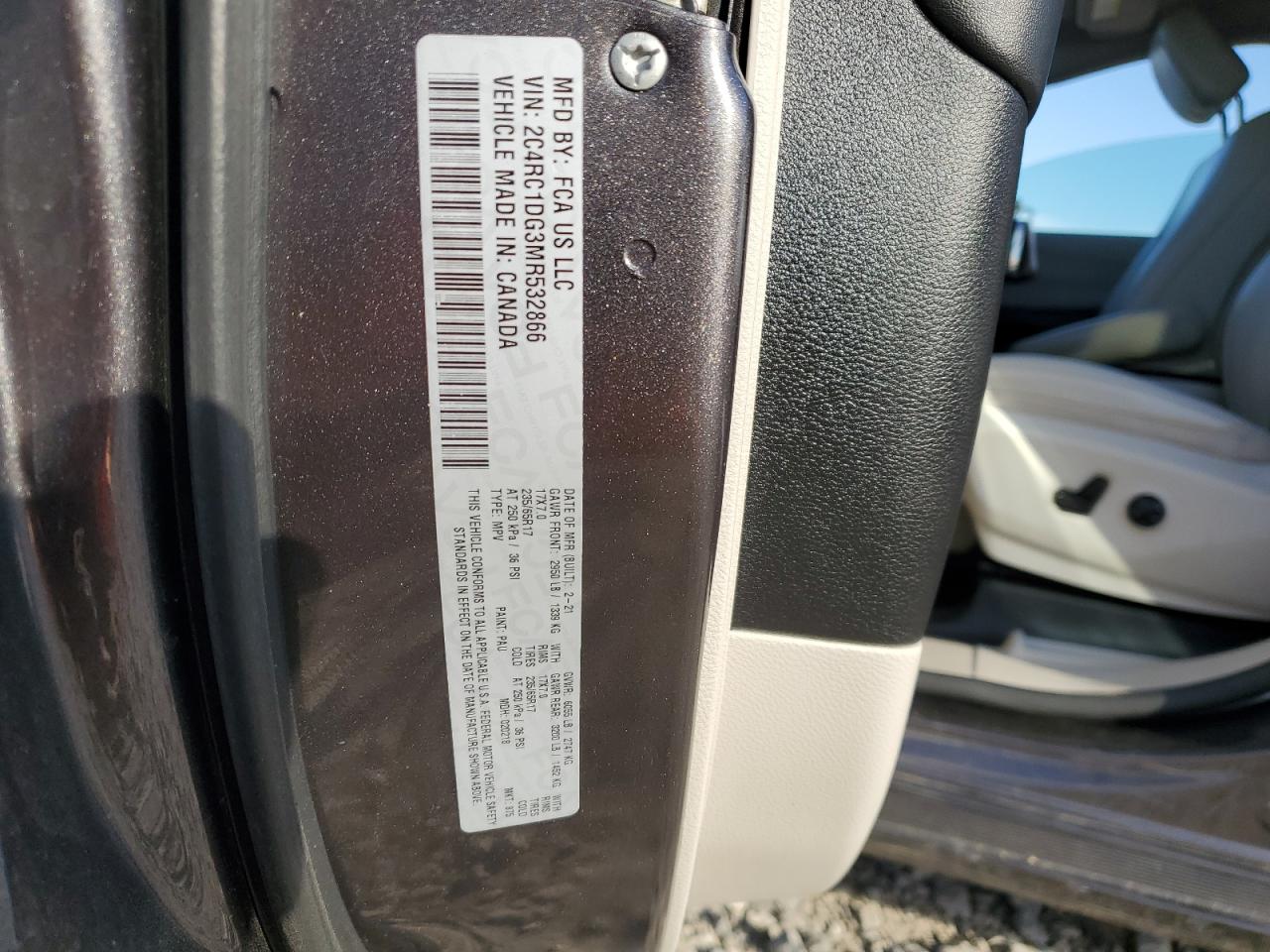 2021 Chrysler Voyager Lxi VIN: 2C4RC1DG3MR532866 Lot: 81911945