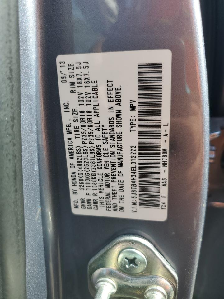 2014 Acura Rdx VIN: 5J8TB4H34EL012222 Lot: 84759675