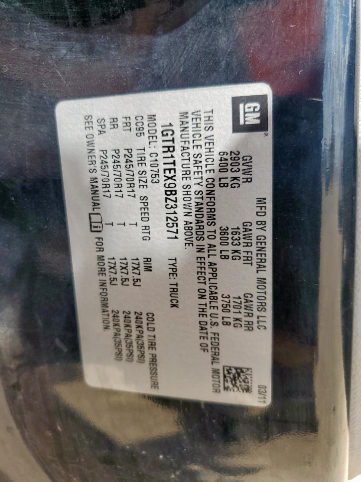 2011 GMC Sierra C1500 VIN: 1GTR1TEX9BZ312571 Lot: 81939225