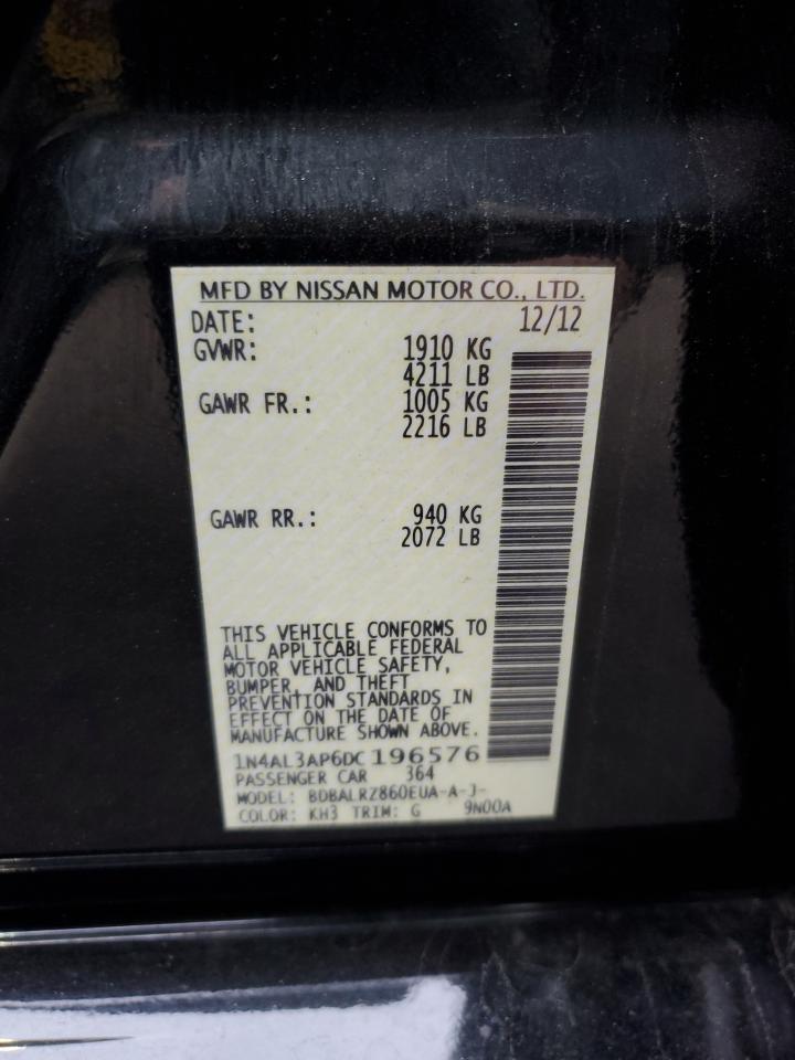 2013 Nissan Altima 2.5 VIN: 1N4AL3AP6DC196576 Lot: 86492635