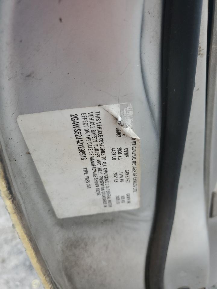 2002 Buick Century Custom VIN: 2G4WS52J421298918 Lot: 85207065