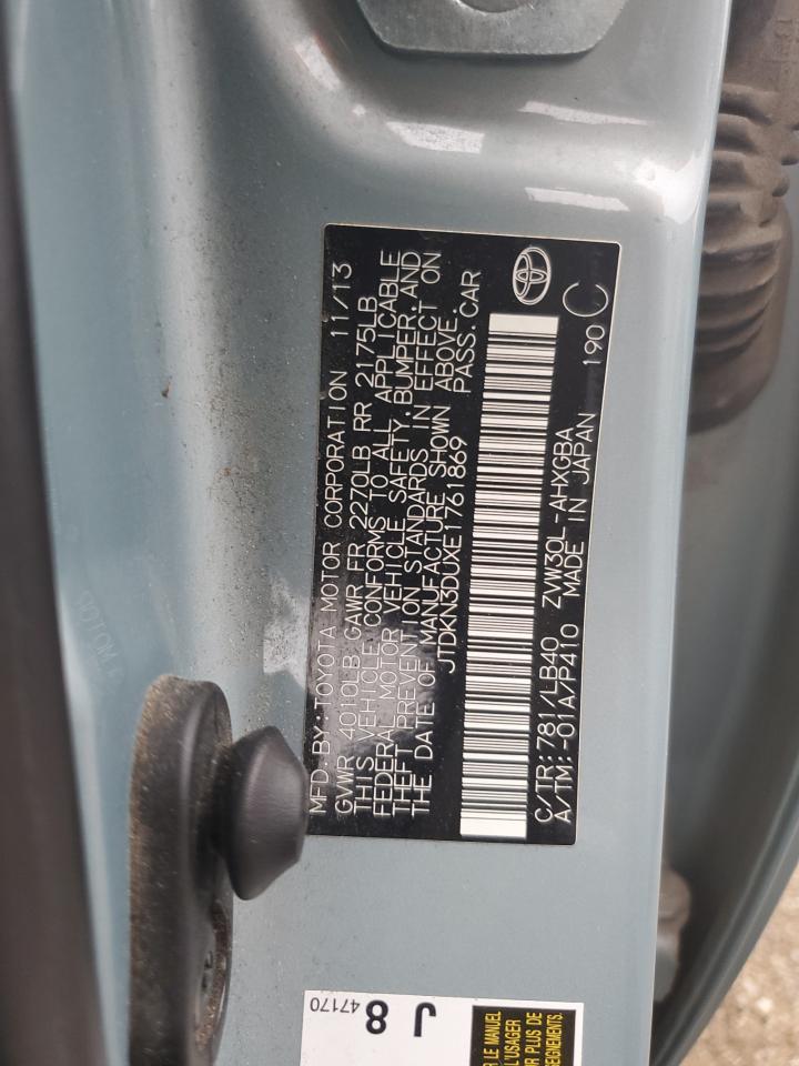 2014 Toyota Prius VIN: JTDKN3DUXE1761869 Lot: 86250925