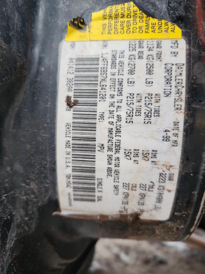 1999 Jeep Cherokee Sport VIN: 1J4FF68S7XL641201 Lot: 89926405