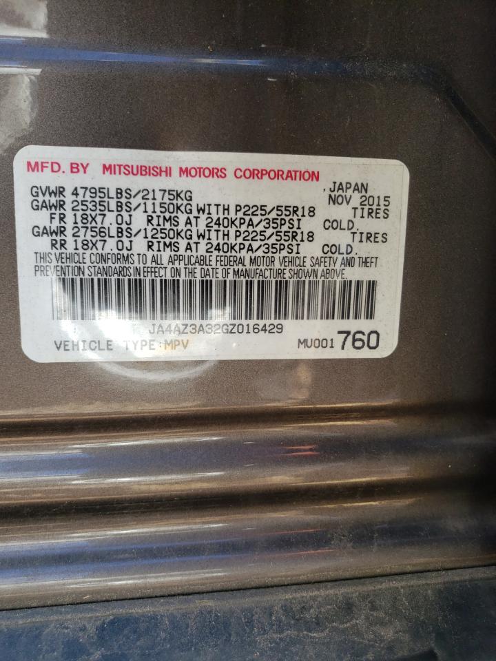 2016 Mitsubishi Outlander Se VIN: JA4AZ3A32GZ016429 Lot: 90223565