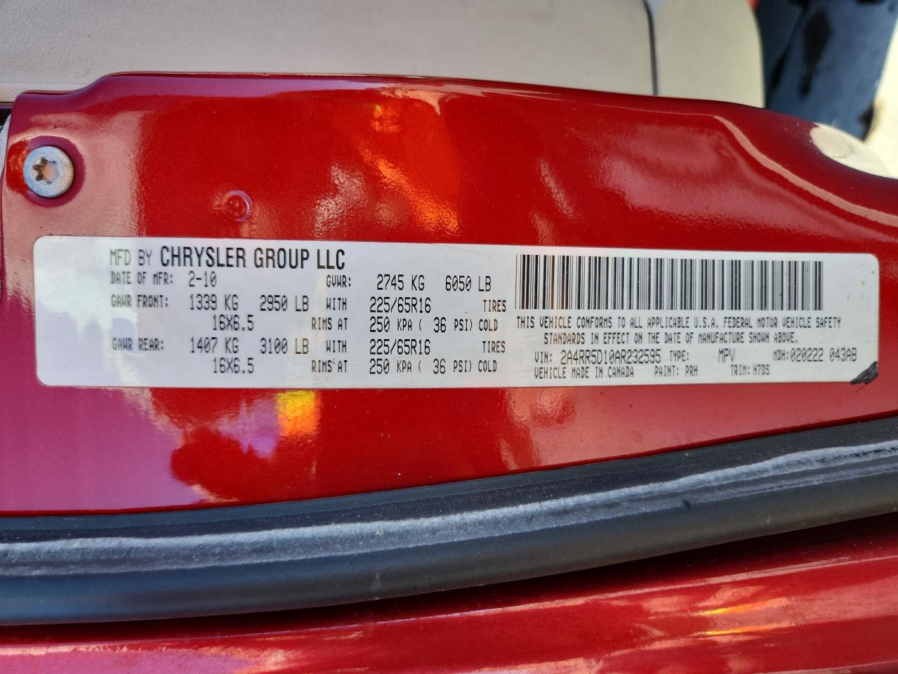 2010 Chrysler Town & Country Touring VIN: 2A4RR5D10AR232595 Lot: 90522955