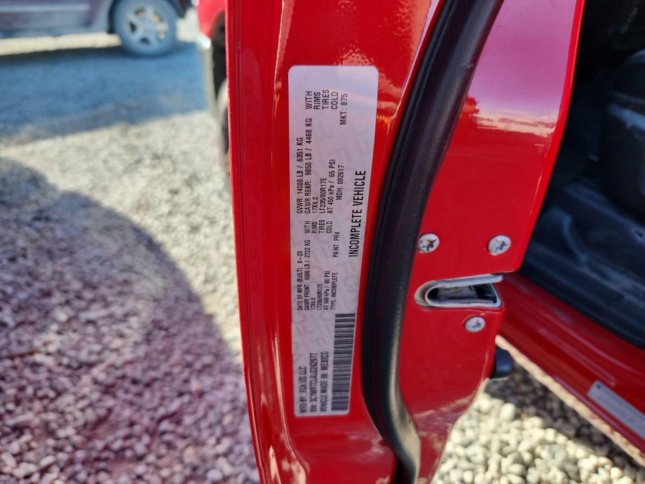 2020 Ram 3500 VIN: 3C7WRTCL4LG242977 Lot: 85126355