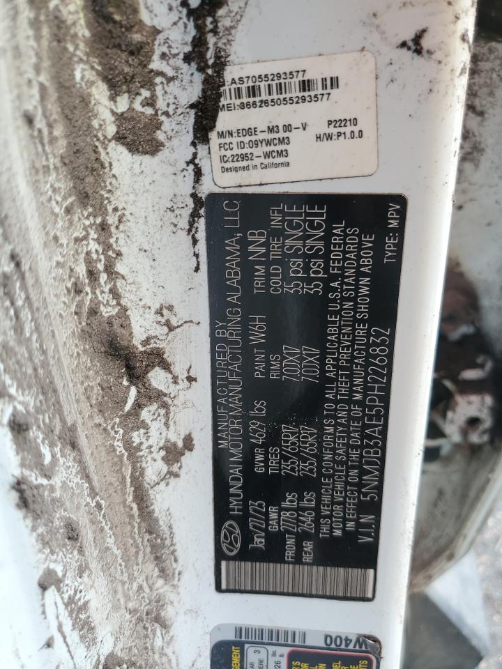 2023 Hyundai Tucson Sel VIN: 5NMJB3AE5PH226832 Lot: 85194385