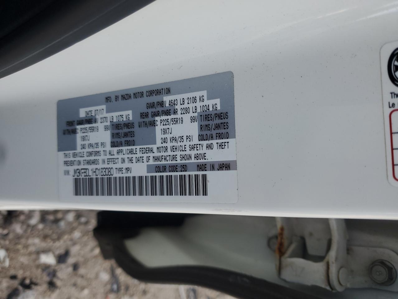 2017 Mazda Cx-5 Grand Touring VIN: JM3KFBDL1H0183080 Lot: 89681805