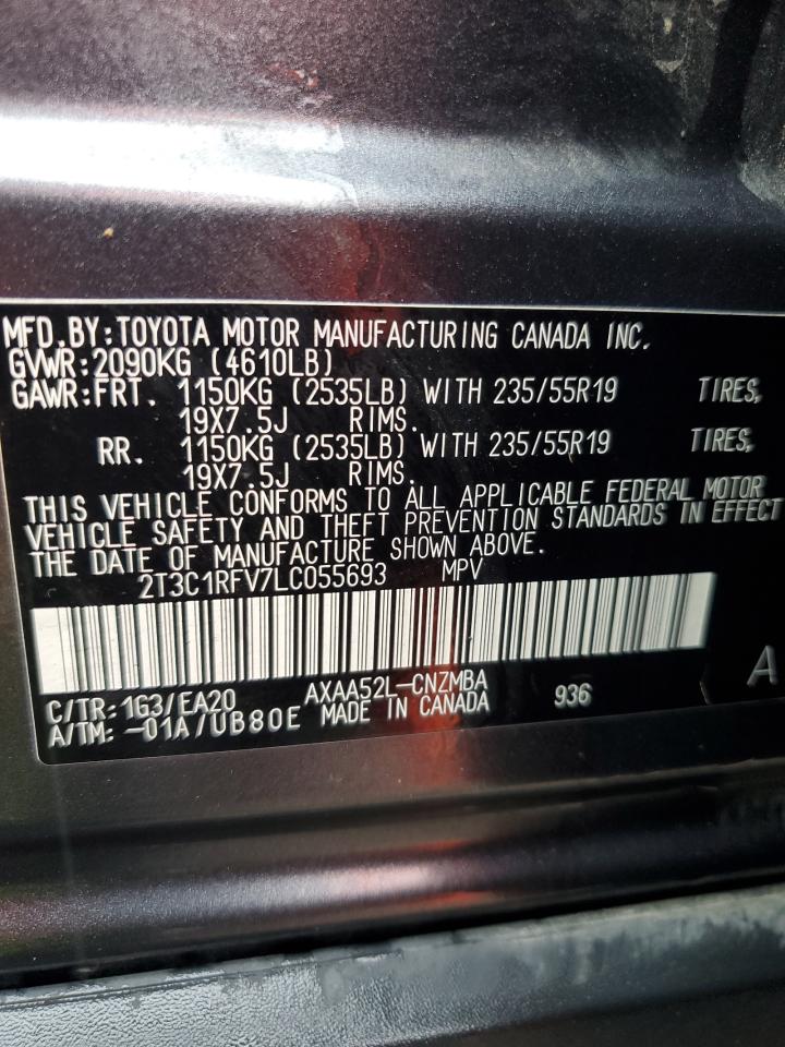 2020 Toyota Rav4 Xle Premium VIN: 2T3C1RFV7LC055693 Lot: 85111805