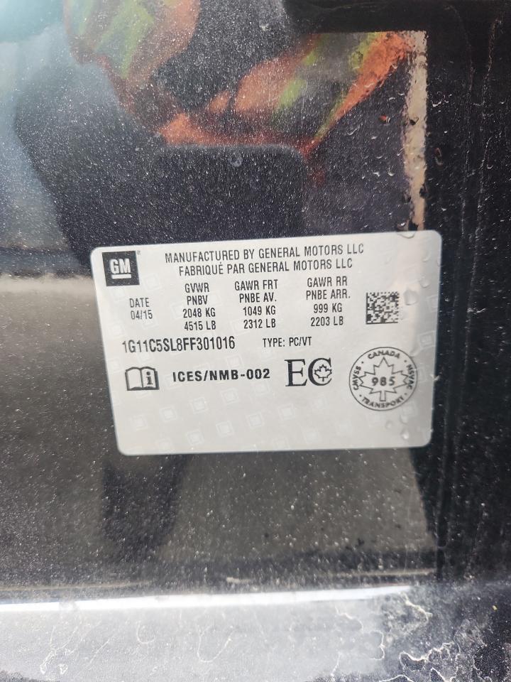 2015 Chevrolet Malibu 1Lt VIN: 1G11C5SL8FF301016 Lot: 85266335