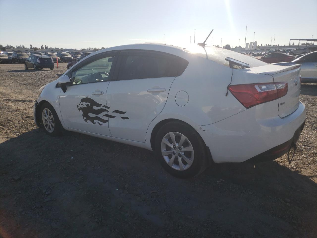 2014 Kia Rio Lx white sedan gas KNADM4A3XE6366040 photo #3