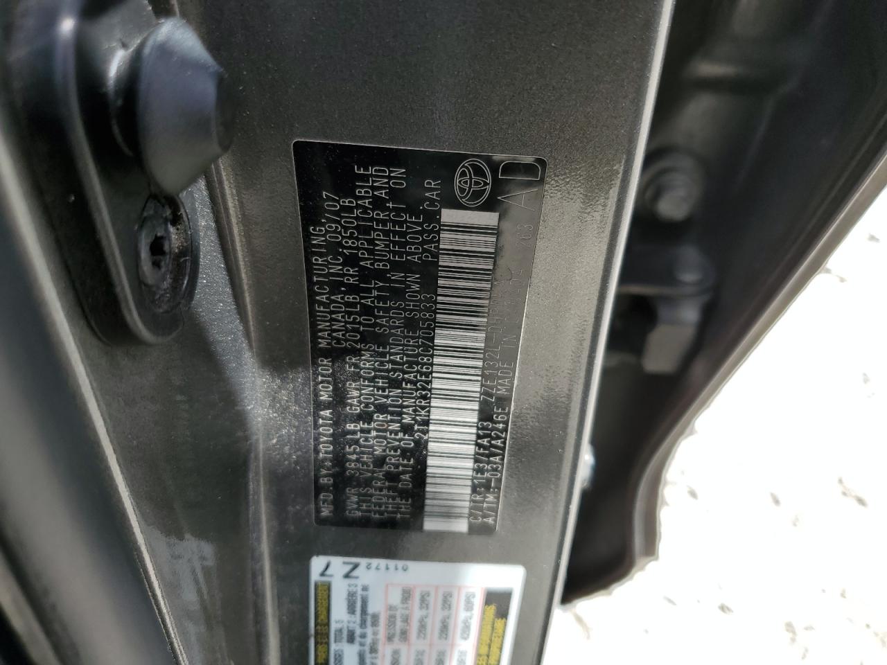 2008 Toyota Corolla Matrix Xr VIN: 2T1KR32E68C705833 Lot: 85855355