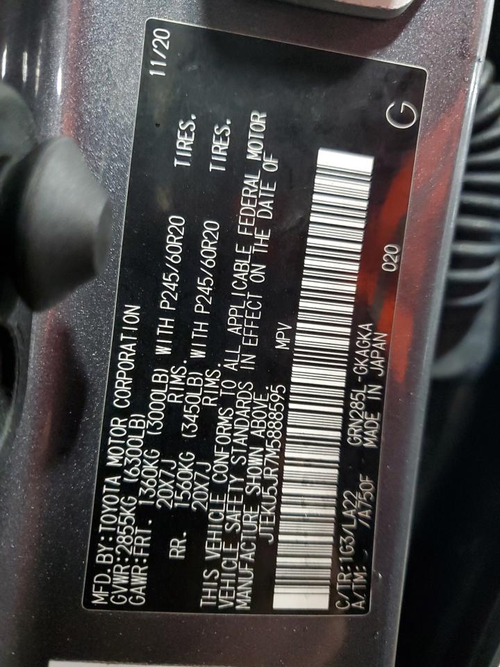 2021 Toyota 4Runner Trail VIN: JTEKU5JR7M5888595 Lot: 86184825