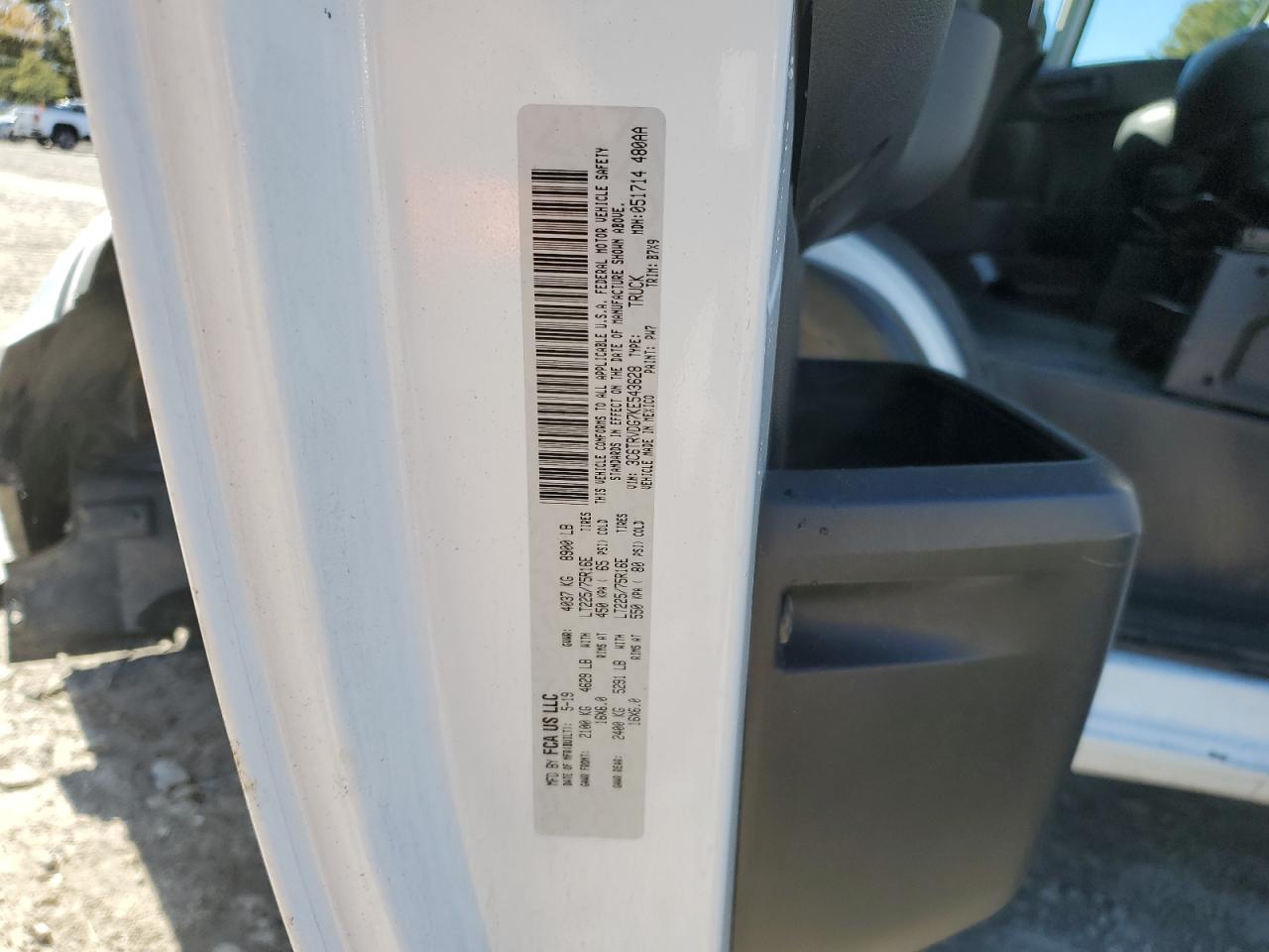 2019 Ram Promaster 2500 2500 High VIN: 3C6TRVDG7KE543628 Lot: 86526345