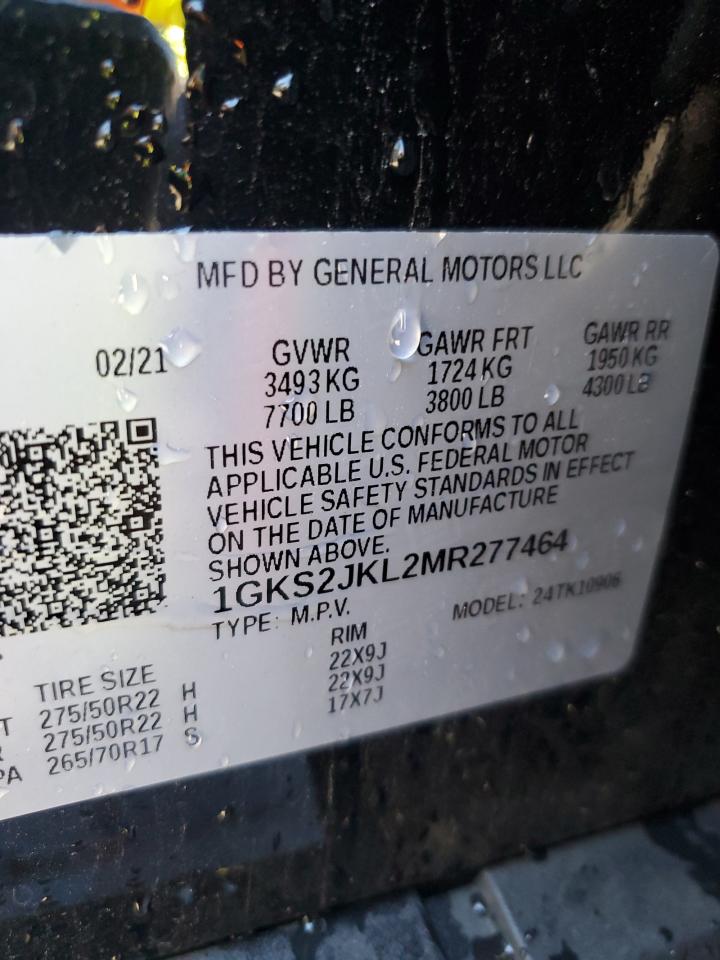 2021 GMC Yukon Xl Denali VIN: 1GKS2JKL2MR277464 Lot: 89875935