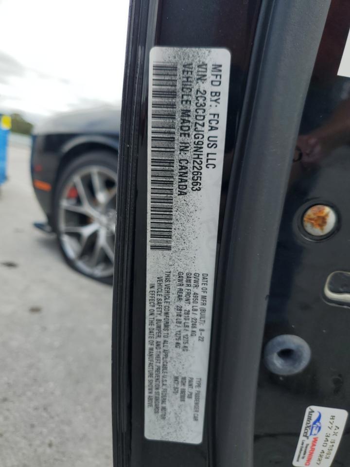 2022 Dodge Challenger Gt VIN: 2C3CDZJG9NH226563 Lot: 85583455