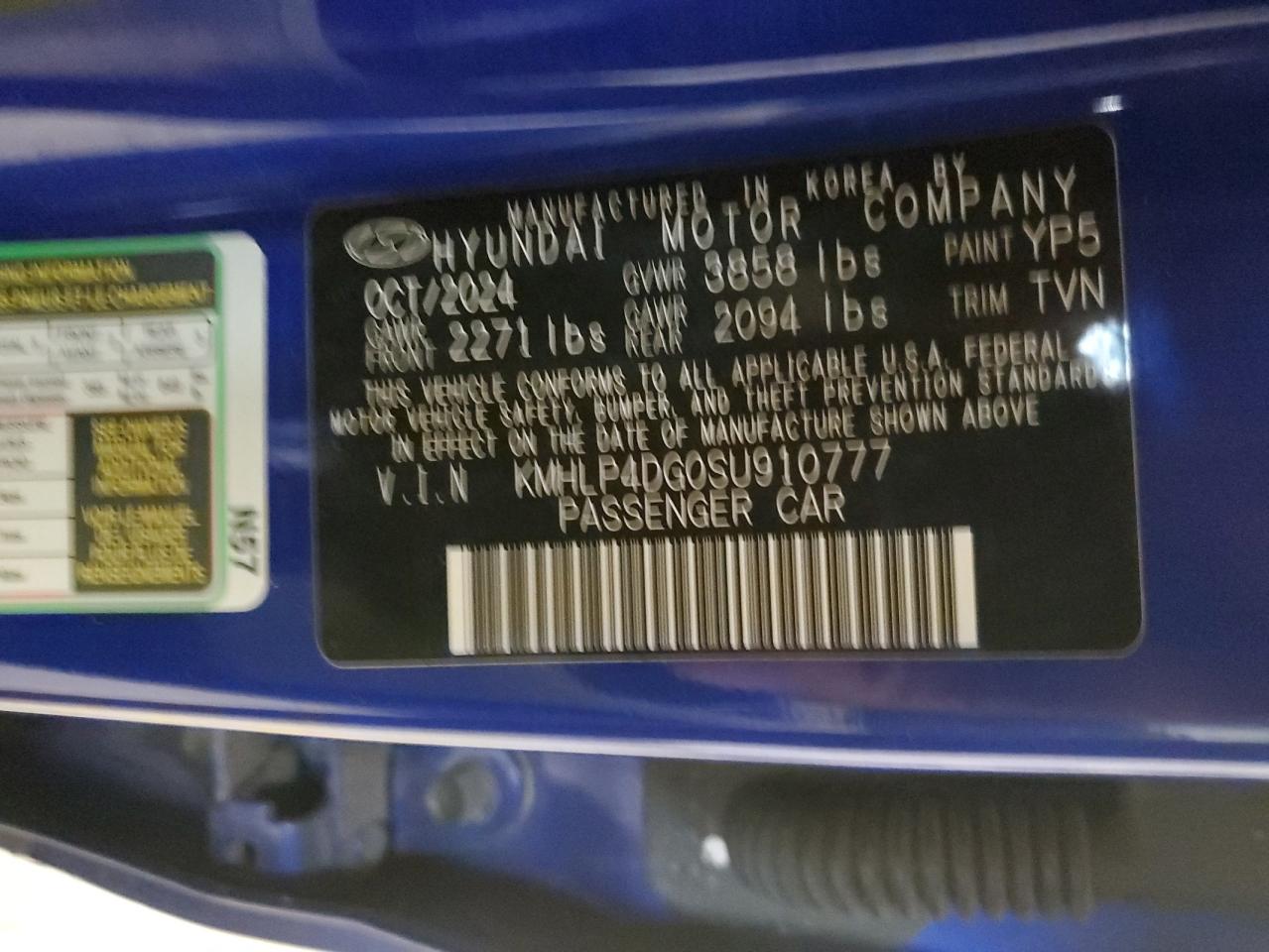 2025 Hyundai Elantra Limited VIN: KMHLP4DG0SU910777 Lot: 85557235