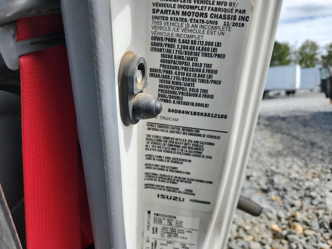 2019 Isuzu Npr VIN: 54DB4W1B5KS812185 Lot: 71533955