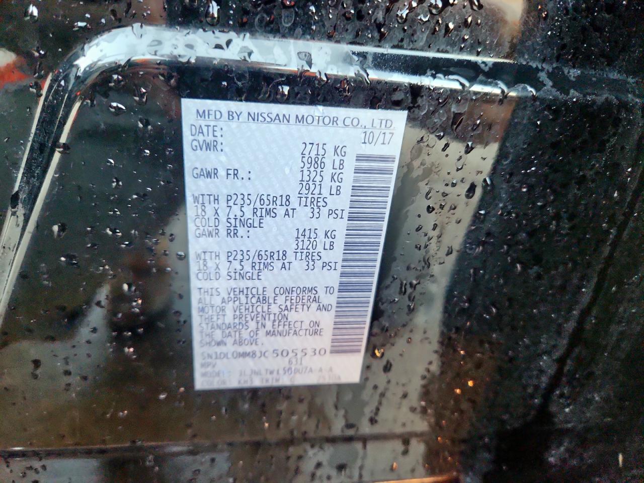 2018 Infiniti Qx60 VIN: 5N1DL0MM8JC505530 Lot: 85320275