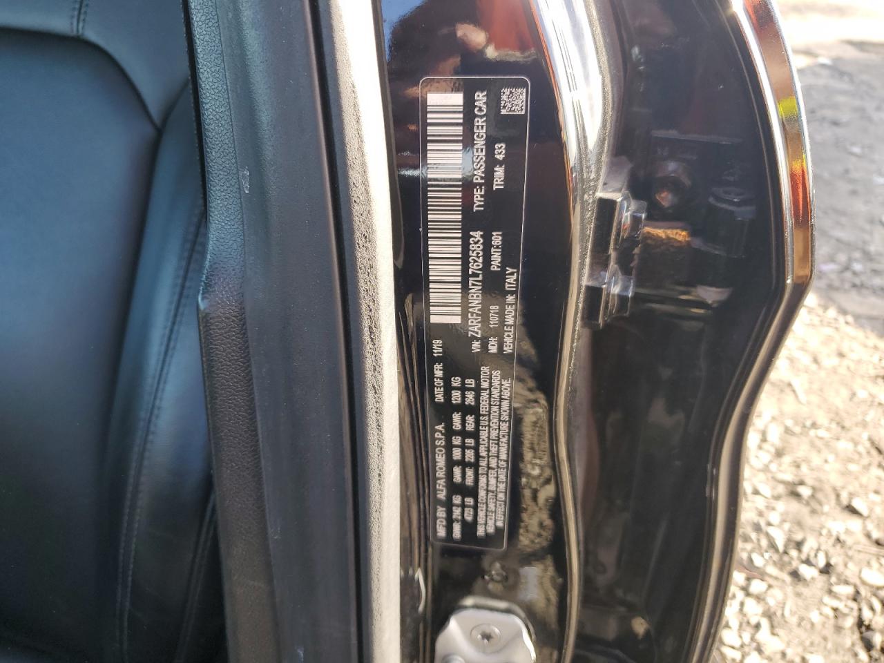 2020 Alfa Romeo Giulia Ti VIN: ZARFANBN7L7625834 Lot: 84615745