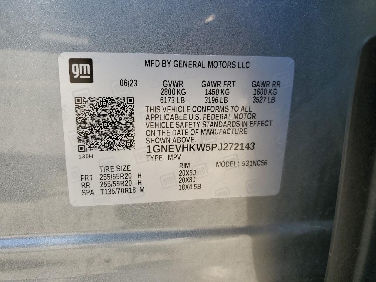 2023 Chevrolet Traverse Lt VIN: 1GNEVHKW5PJ272143 Lot: 82217395