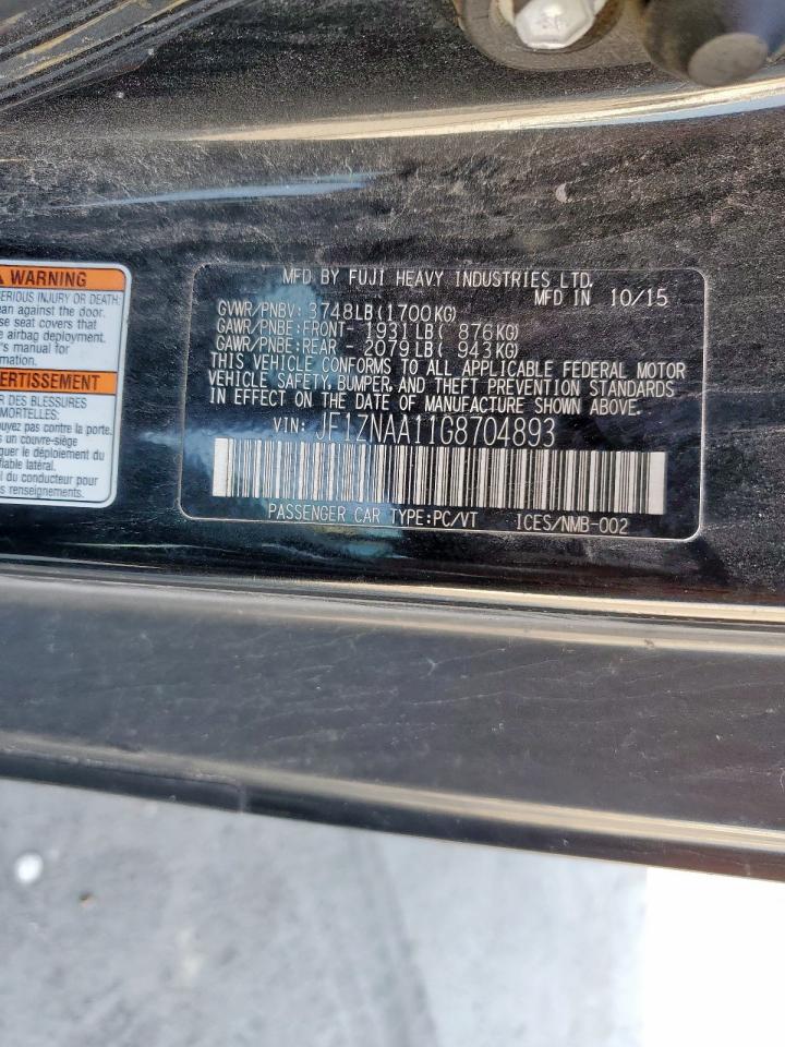 2016 Toyota Scion Fr-S VIN: JF1ZNAA11G8704893 Lot: 85149895