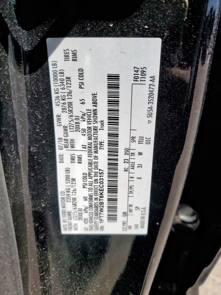 2019 Ford F250 Super Duty VIN: 1FT7W2BT8KEC03157 Lot: 89539605