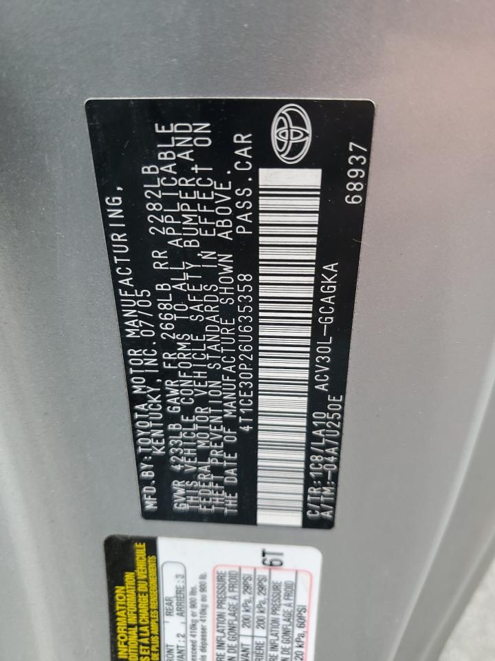 2006 Toyota Camry Solara Se VIN: 4T1CE30P26U635358 Lot: 90011315