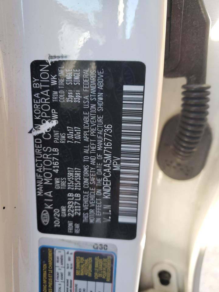 2021 Kia Seltos Lx VIN: KNDEPCAA5M7167736 Lot: 90015385