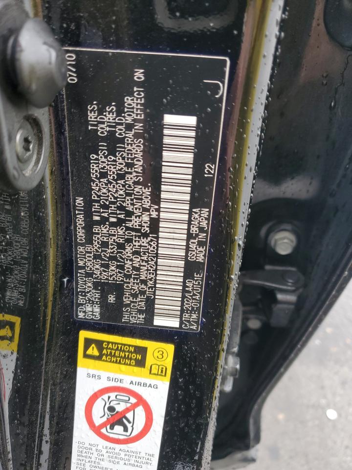 2010 Toyota Highlander Limited VIN: JTEYK3EH2A2105671 Lot: 84068465