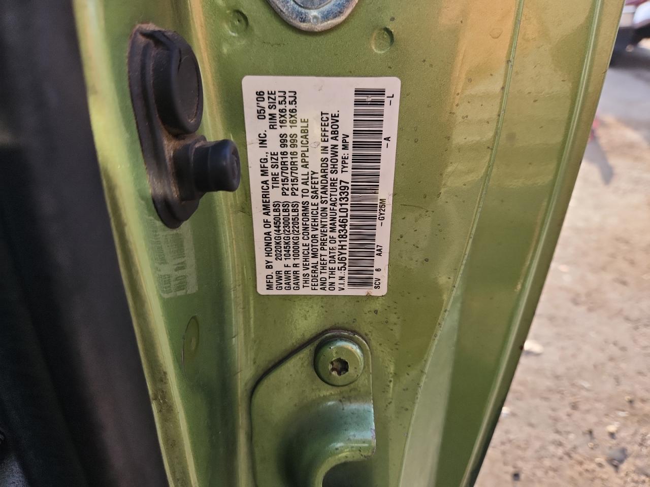 2006 Honda Element Lx VIN: 5J6YH18346L013397 Lot: 93144295