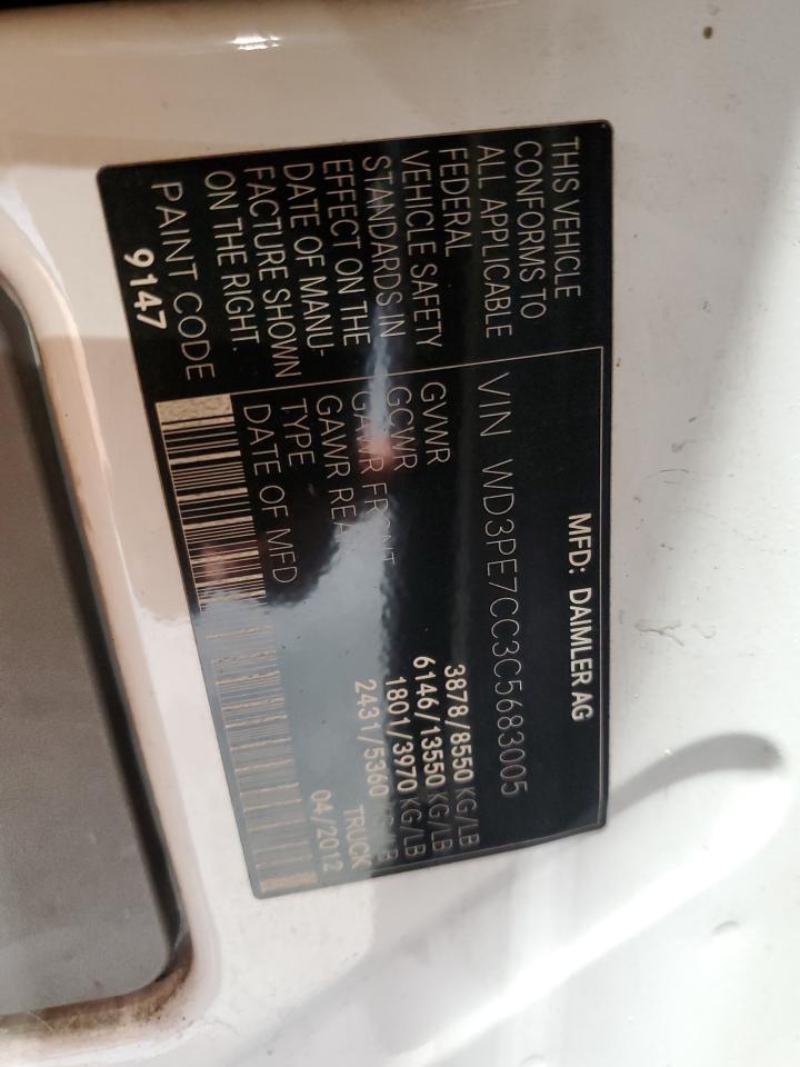 2012 Mercedes-Benz Sprinter 2500 Refrigerated Van VIN: WD3PE7CC3C5683005 Lot: 84003565